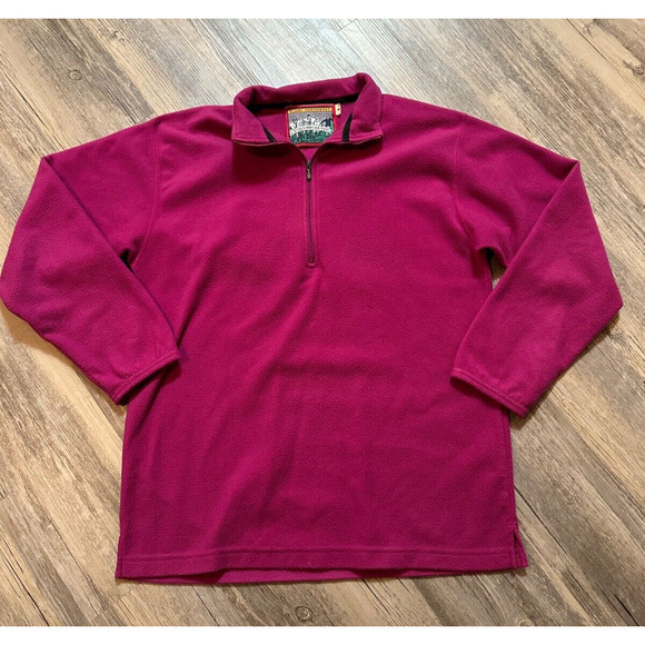 Vintage Rugby Northwest Columbia Knit Pink 1/4 Zip Pullover USA Made Size Small - Picture 1 of 5